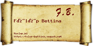 Fülöp Bettina névjegykártya